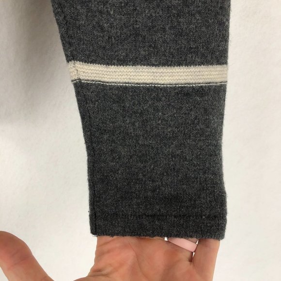 C&C California Women's Size Medium Grey White Striped Merino Wool Blend Sweater - Picture 5 of 7